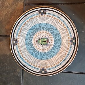 Anthropologie Garden Tile Dessert Plate Beetle Motif